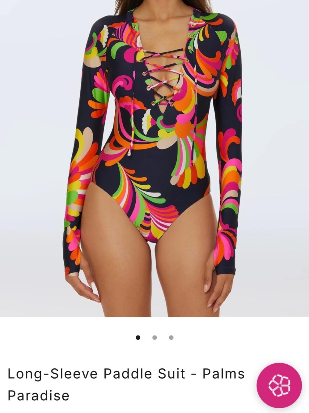 Trina Turk Long Sleeve Paddle Suit Palms Paradise NWT Size Medium Sold Out